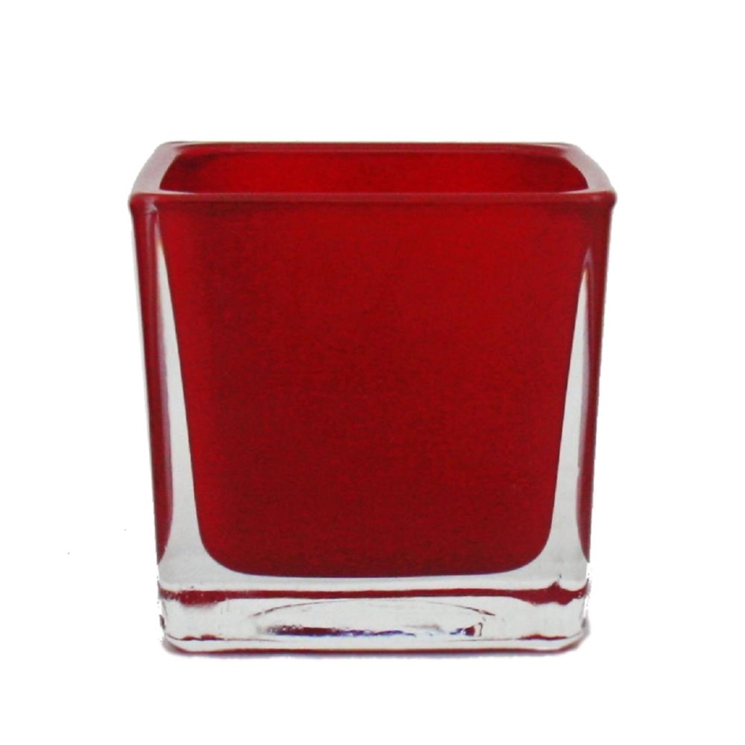 Exotenherz Übertopf Glas-Würfel 8x8x8cm Rot günstig online kaufen