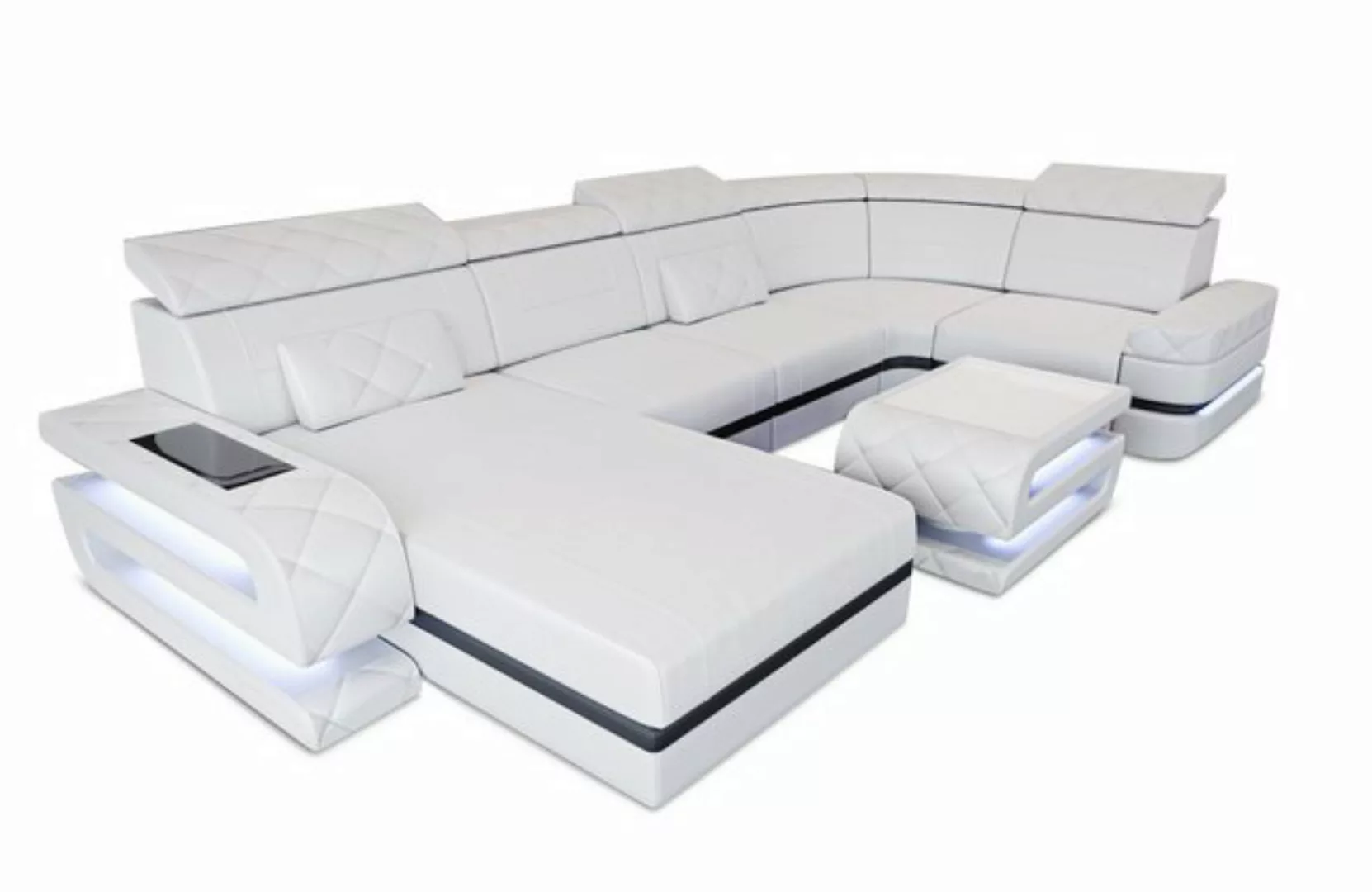 Sofa Dreams Wohnlandschaft Sofa Leder Bologna U Form Ledersofa, Couch, mit günstig online kaufen