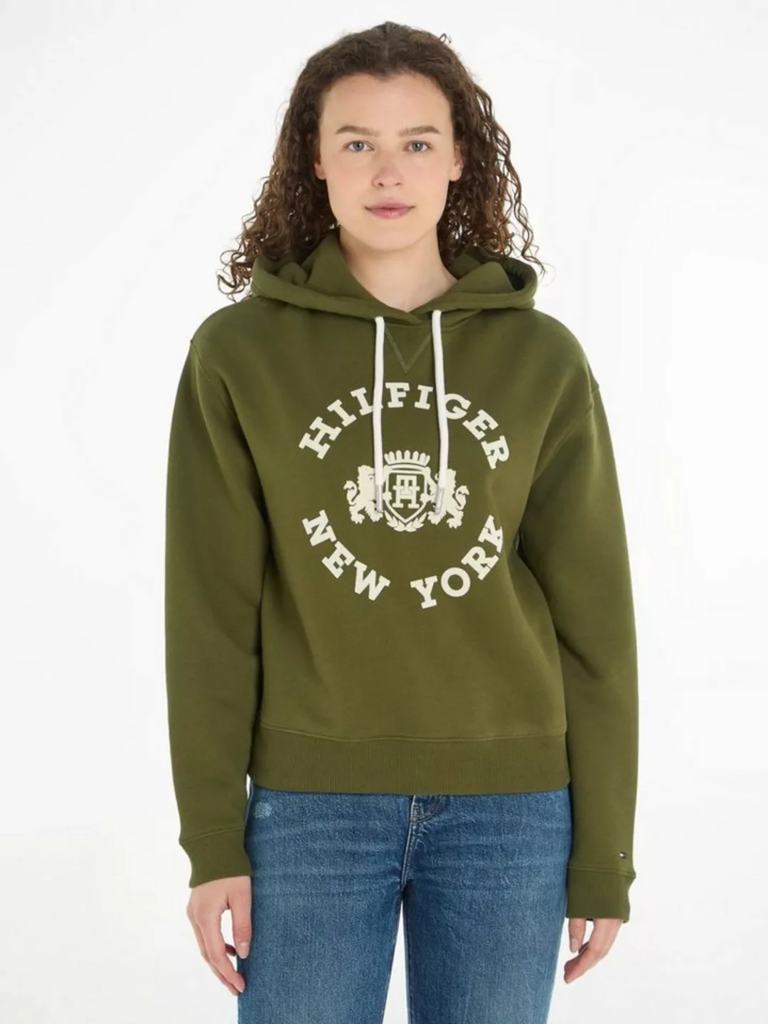 Tommy Hilfiger Hoodie REG VARSITY FLOCK HOODIE mit großem Logodruck auf der günstig online kaufen