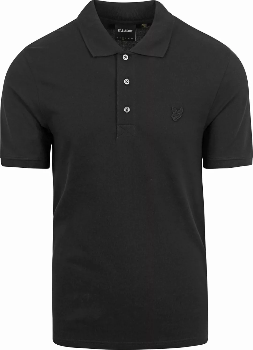 Lyle and Scott Tonal Eagle Polo Schwarz  - Größe XL günstig online kaufen