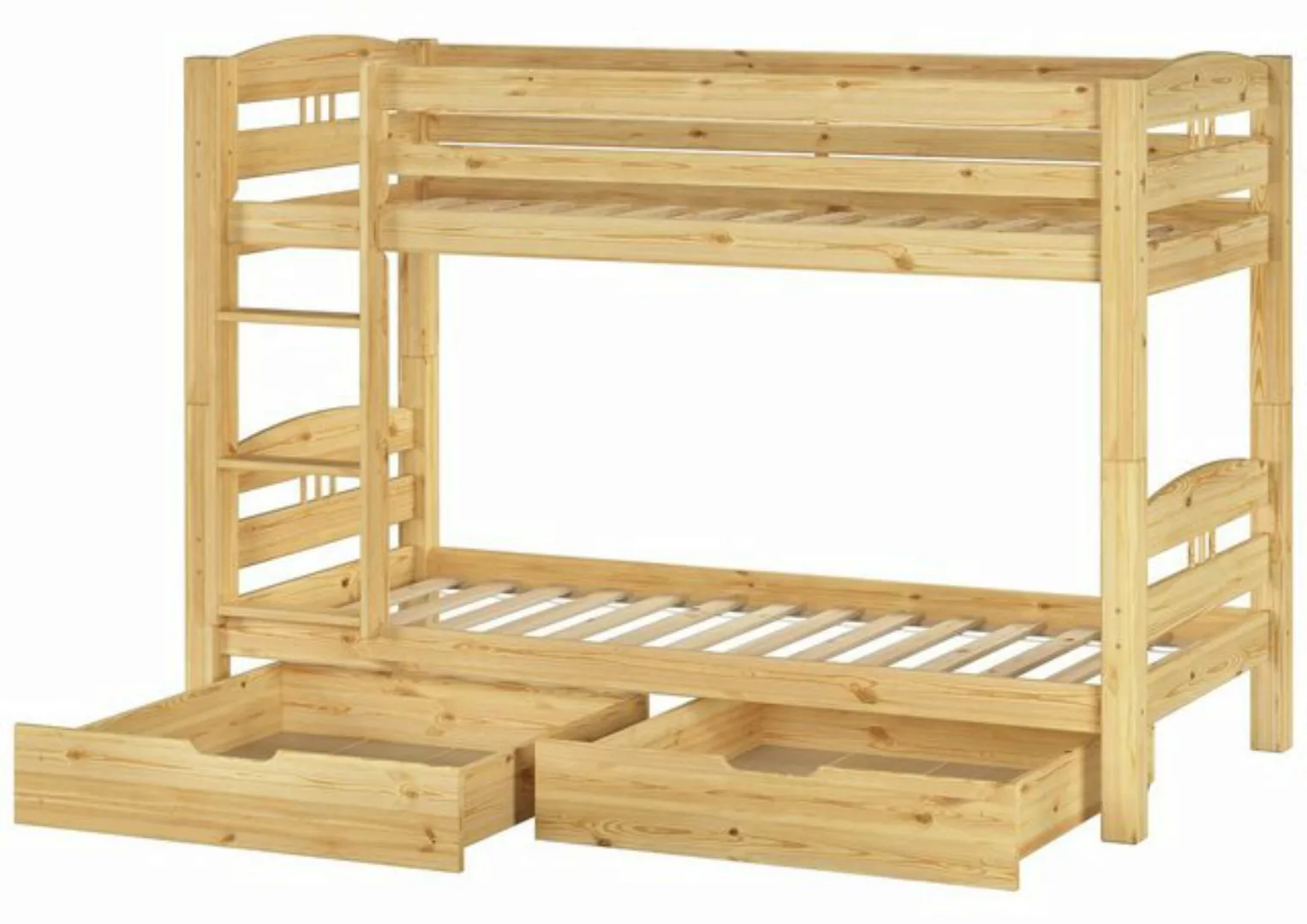 ERST-HOLZ Etagenbett Kinderetagenbett massiv Kiefer Stockbett Hochbett günstig online kaufen