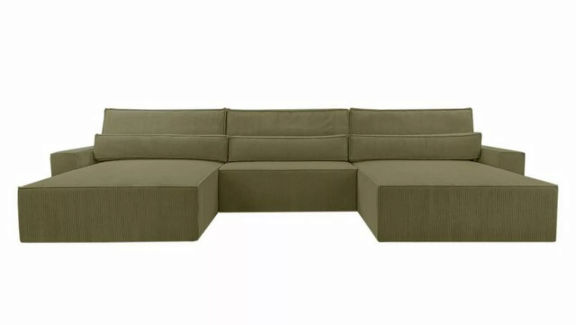 MOEBLO Wohnlandschaft DENVER U, Eckcouch aus Cordstoff Ecksofa U-Form Cord günstig online kaufen