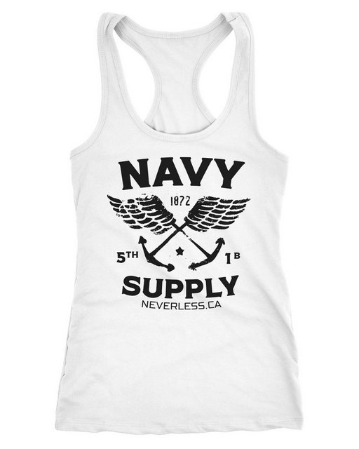 Neverless Tanktop Damen Tank-Top Nautical Maritim mit Flügeln Navy Supply R günstig online kaufen