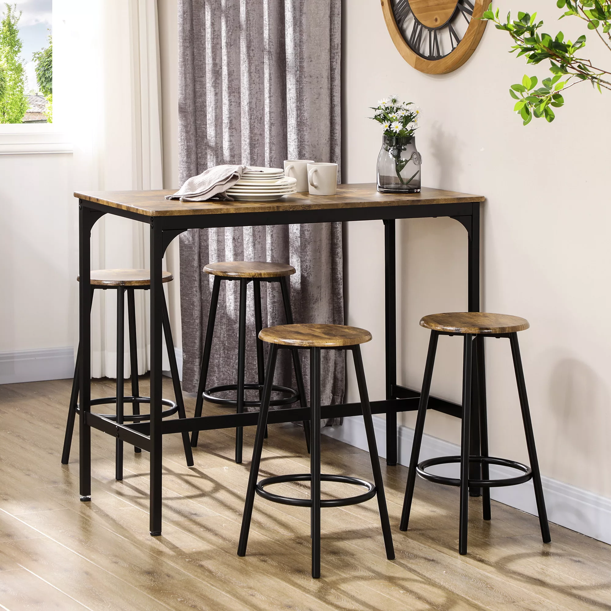HOMCOM Bargruppe Bartisch Set günstig online kaufen