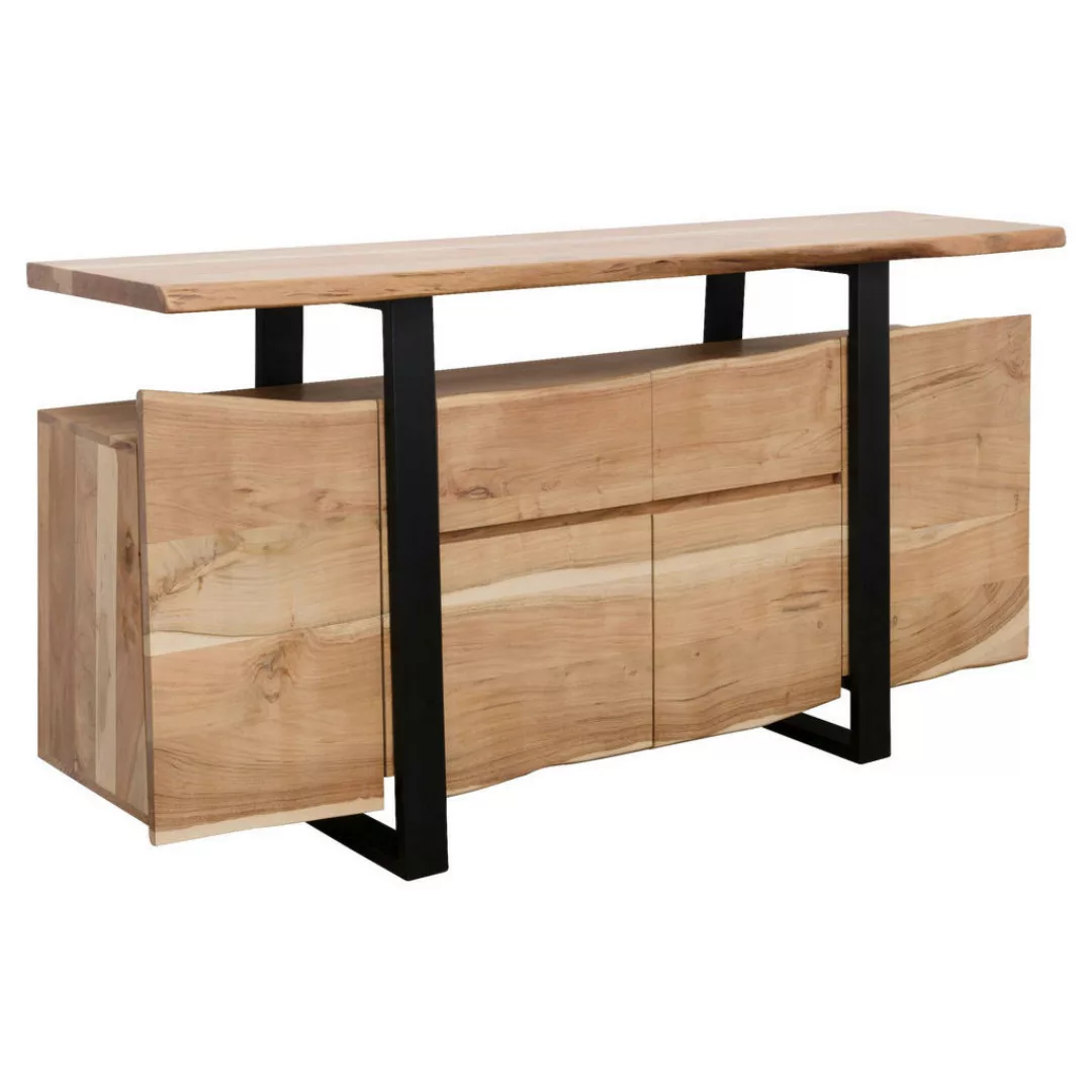 Sideboard GAYA Akazie Kommode Massiv Holz 175x90x44cm | Highboard mit Türen günstig online kaufen