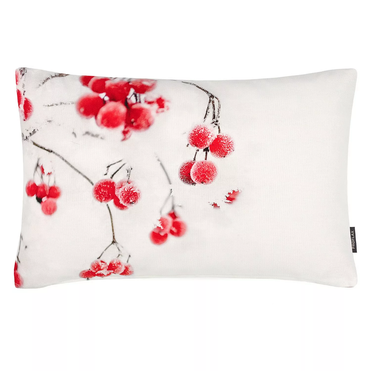home24 Proflax Kissenbezug Tiny Weiß/Rot 30x50 cm (BxH) Natur Design Baumwo günstig online kaufen