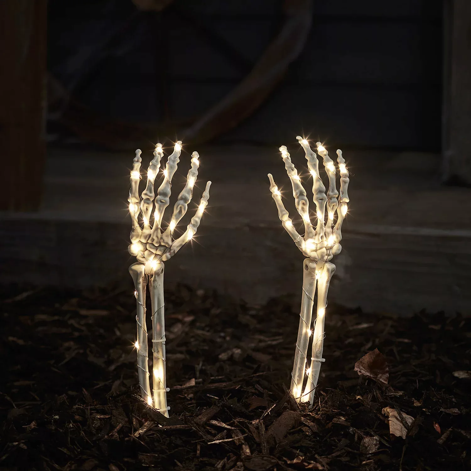 2er Set Halloween Gartendeko Stableuchten Skelette günstig online kaufen