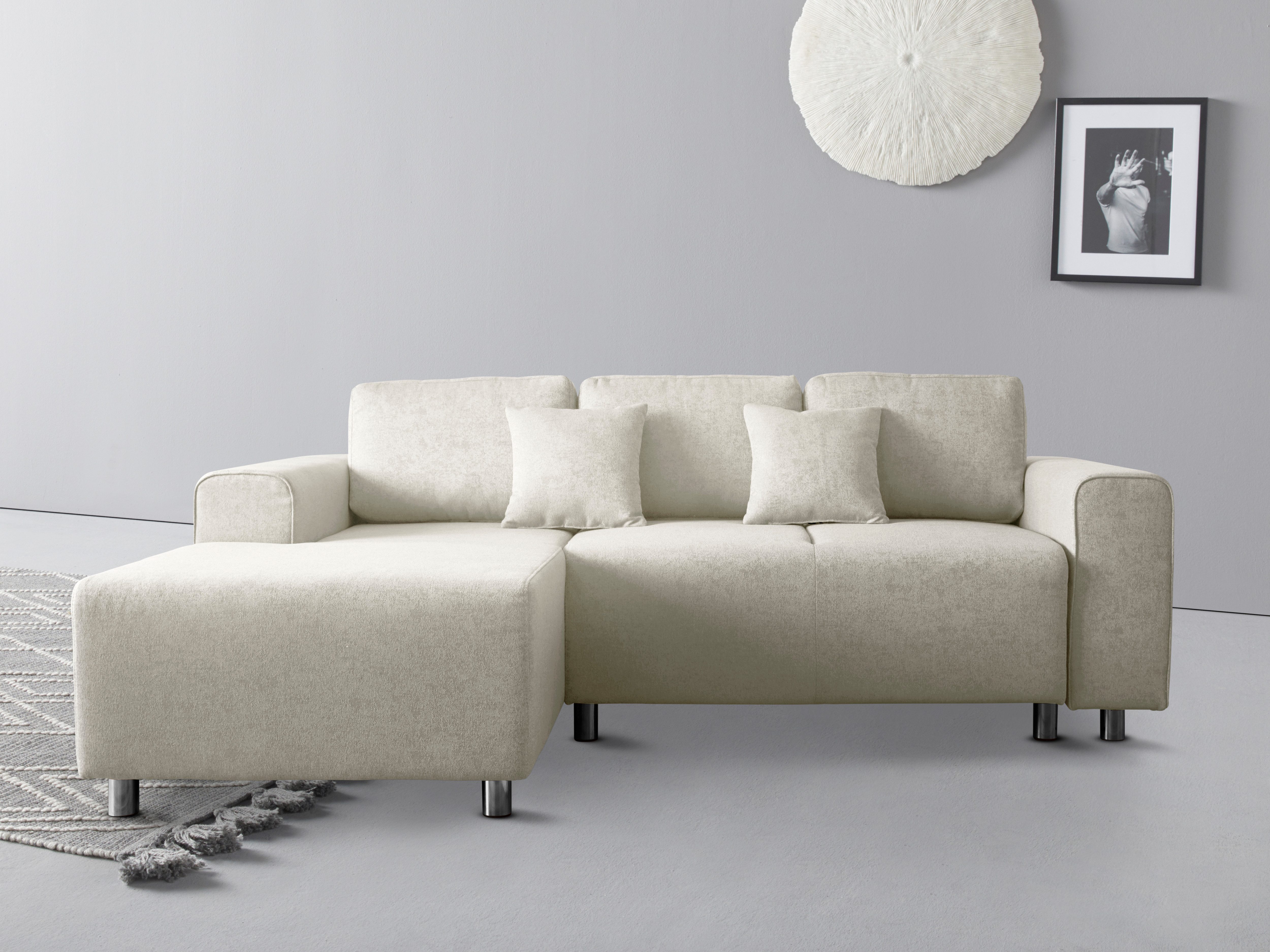 Home affaire Ecksofa "Györ", L-Form, wahlweise mit Bettfunktion und Bettkas günstig online kaufen