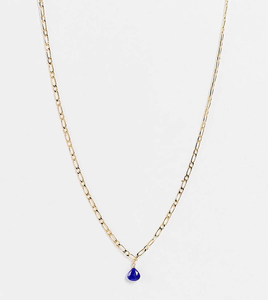 Orelia – Vergoldete Figaro-Halskette mit Y-Lapisanhänger-Goldfarben günstig online kaufen