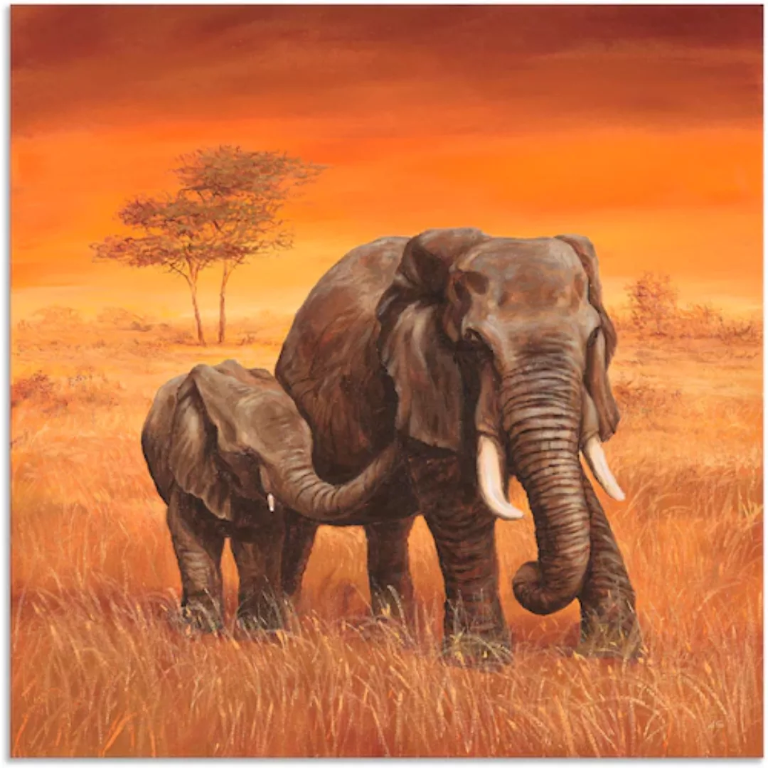 Artland Wandbild »Elefanten II«, Wildtiere, (1 St.), als Alubild, Outdoorbi günstig online kaufen