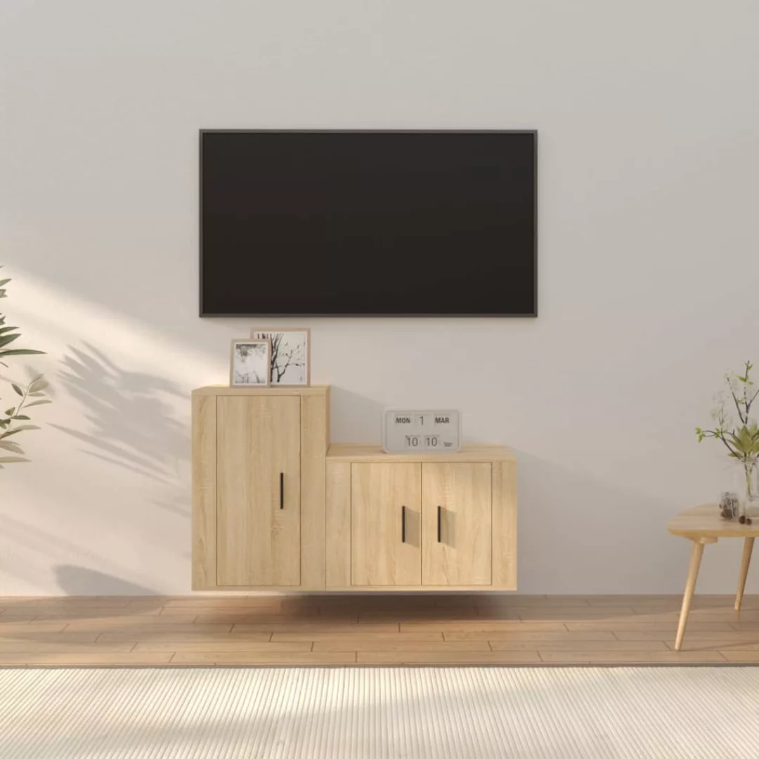 Vidaxl 2-tlg. Tv-schrank-set Sonoma-eiche Holzwerkstoff günstig online kaufen
