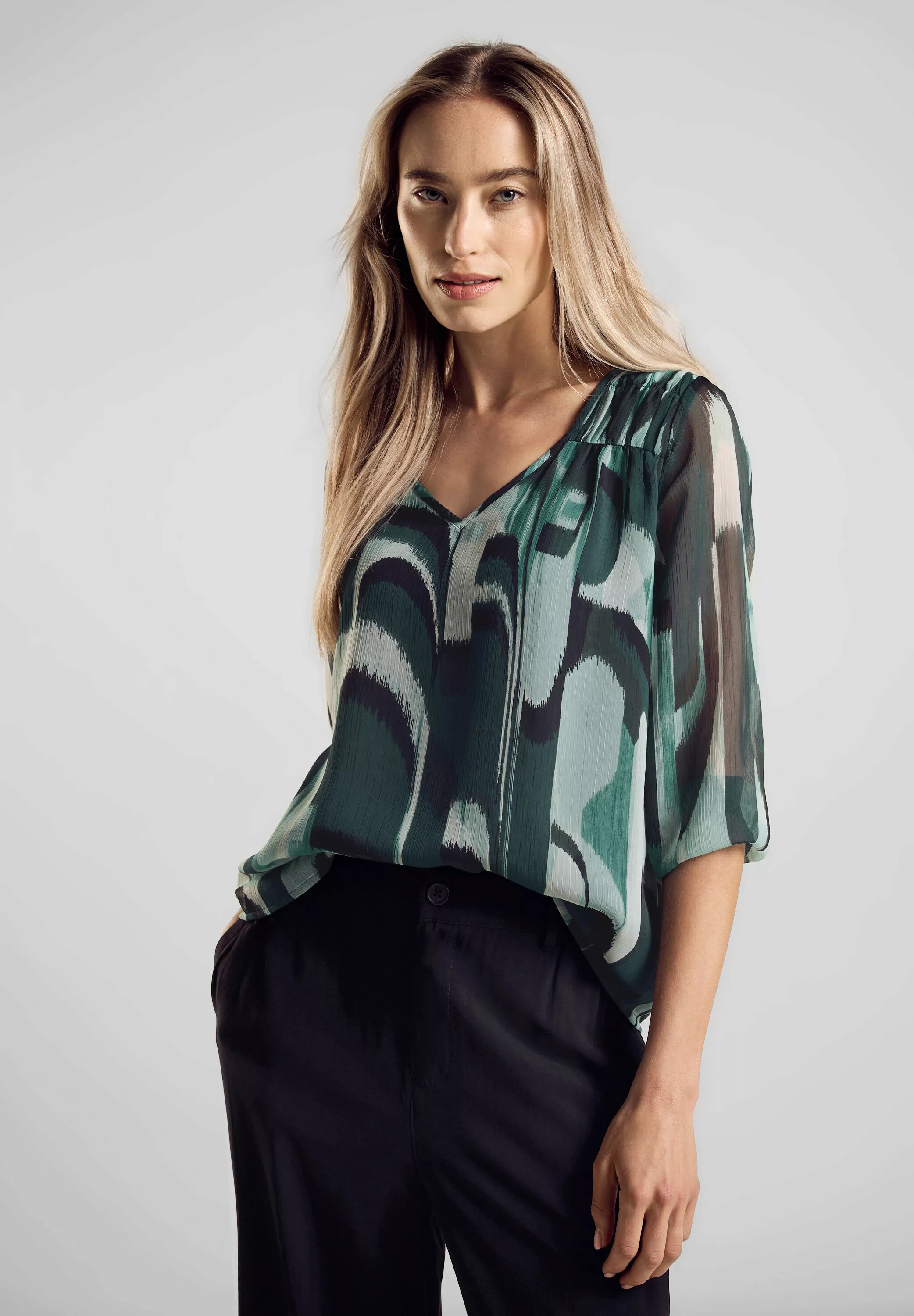 STREET ONE Blusentop LTD QR chiffon V-neck tunic bl günstig online kaufen