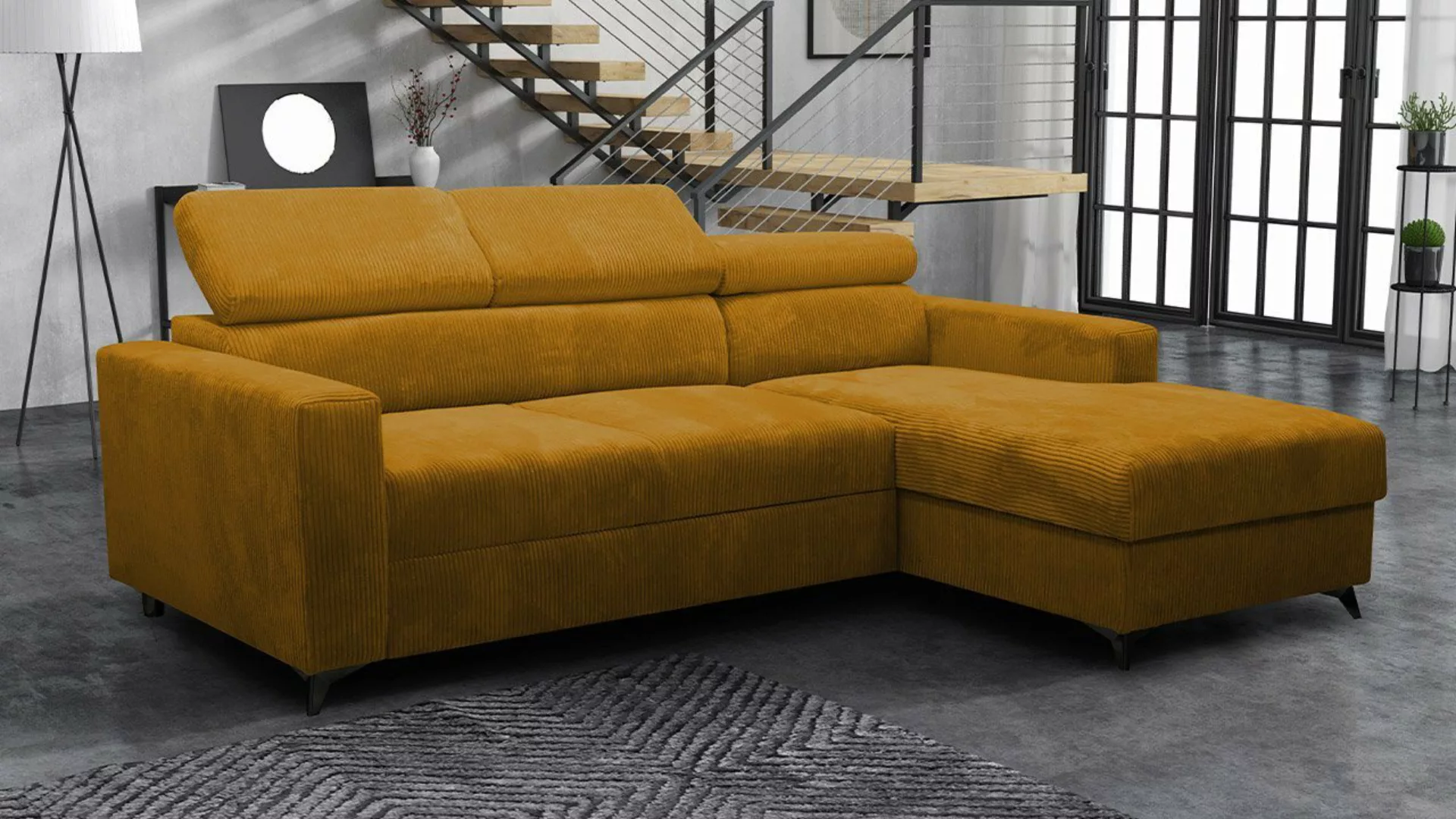 MIRJAN24 Ecksofa Milano Premium Cord, mit Bettkasten und Schlaffunktion, Ei günstig online kaufen