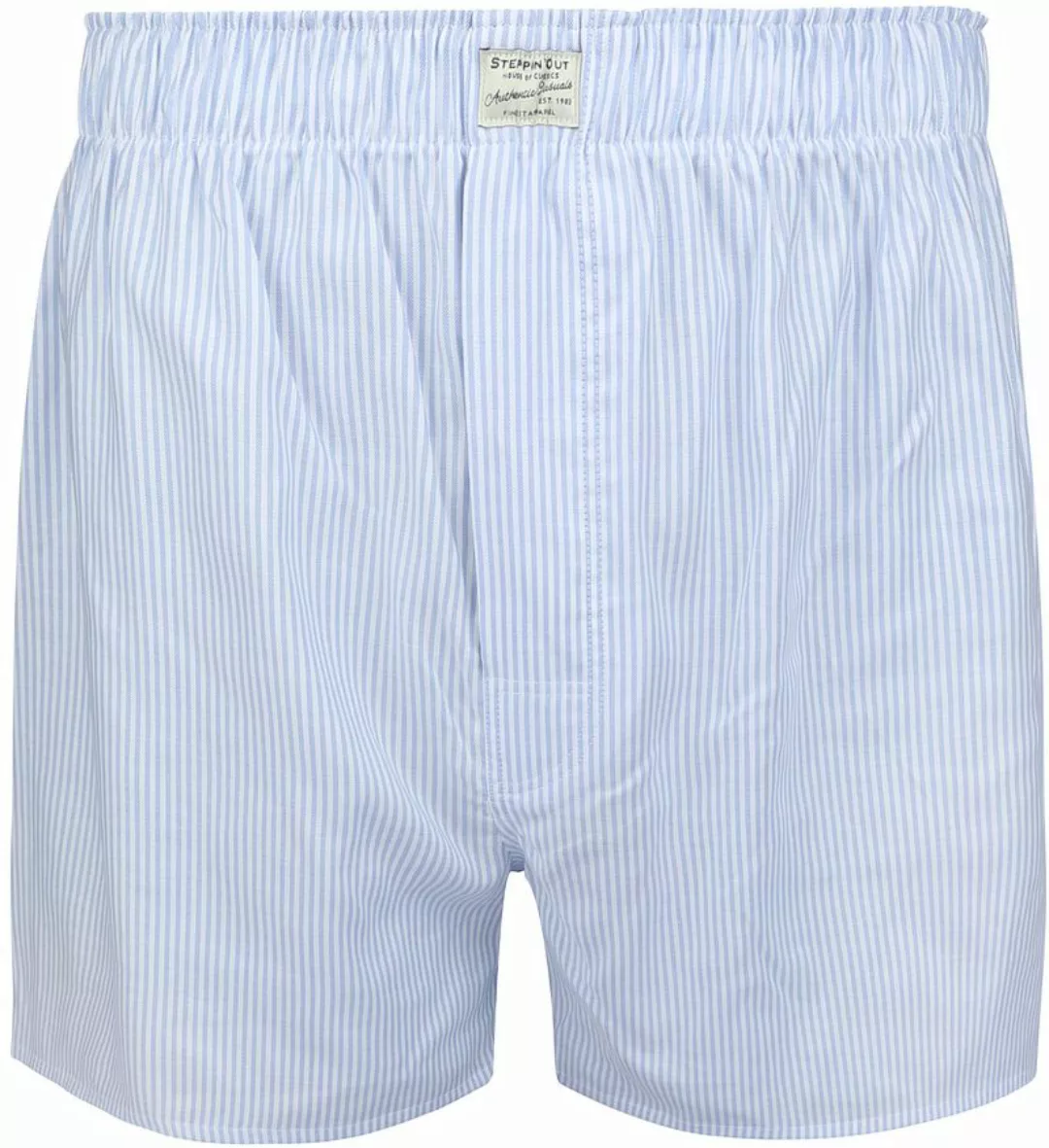 Steppin' Out Boxershort Striped Oxford Blau - Größe S günstig online kaufen