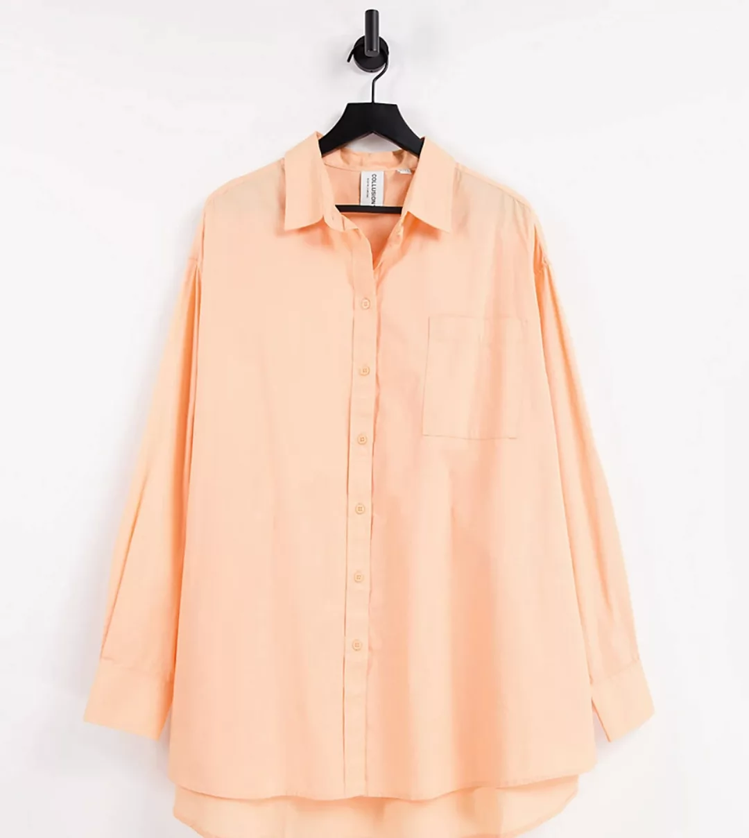 COLLUSION Plus – Exklusives, gefärbtes Oversize-Hemd aus Bio-Baumwolle in P günstig online kaufen