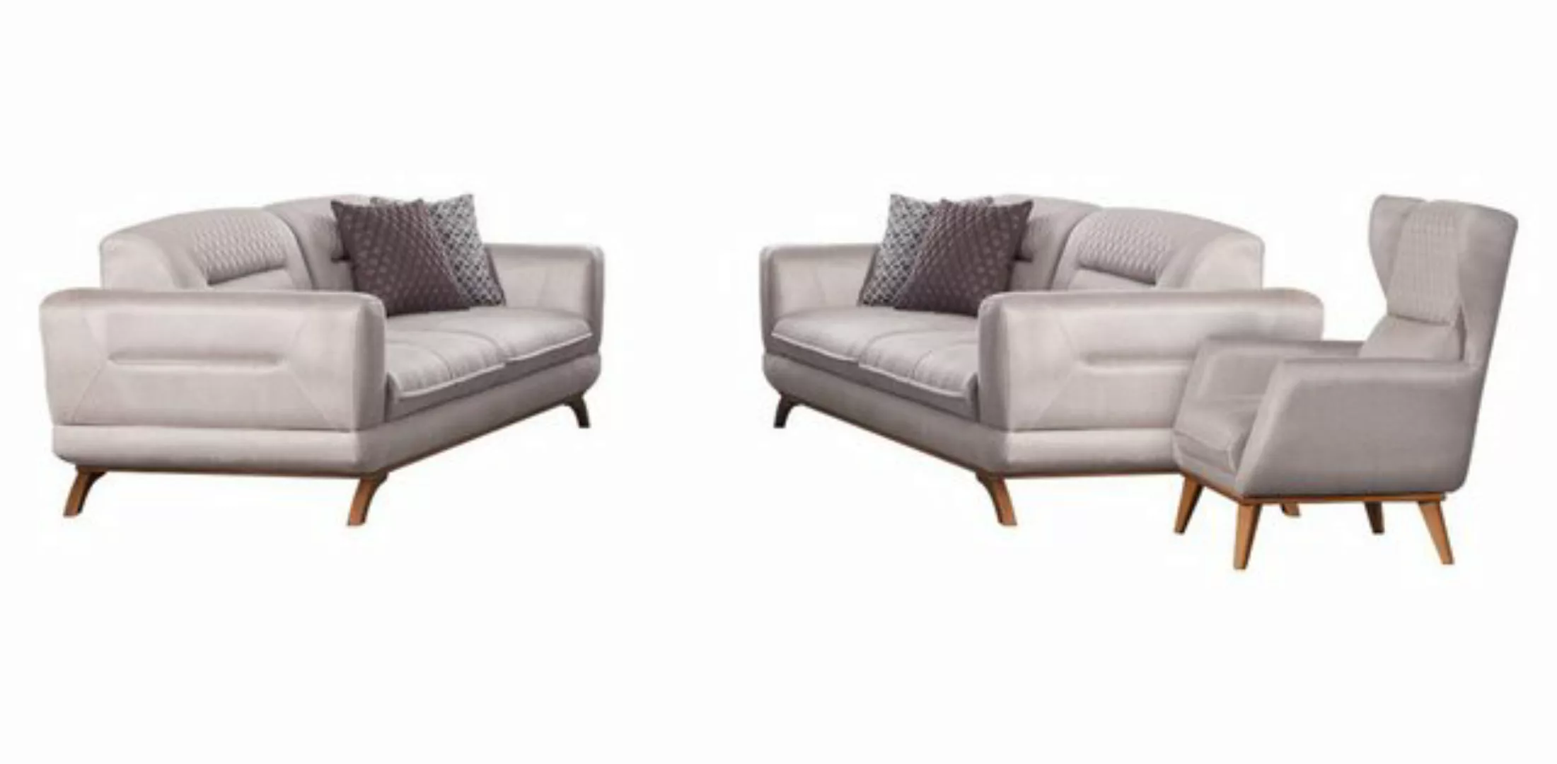 Xlmoebel Sofa Luxuriöses Graues Wohnzimmer-Sofa-Set mit 3+3+1 Sitzplätzen, günstig online kaufen