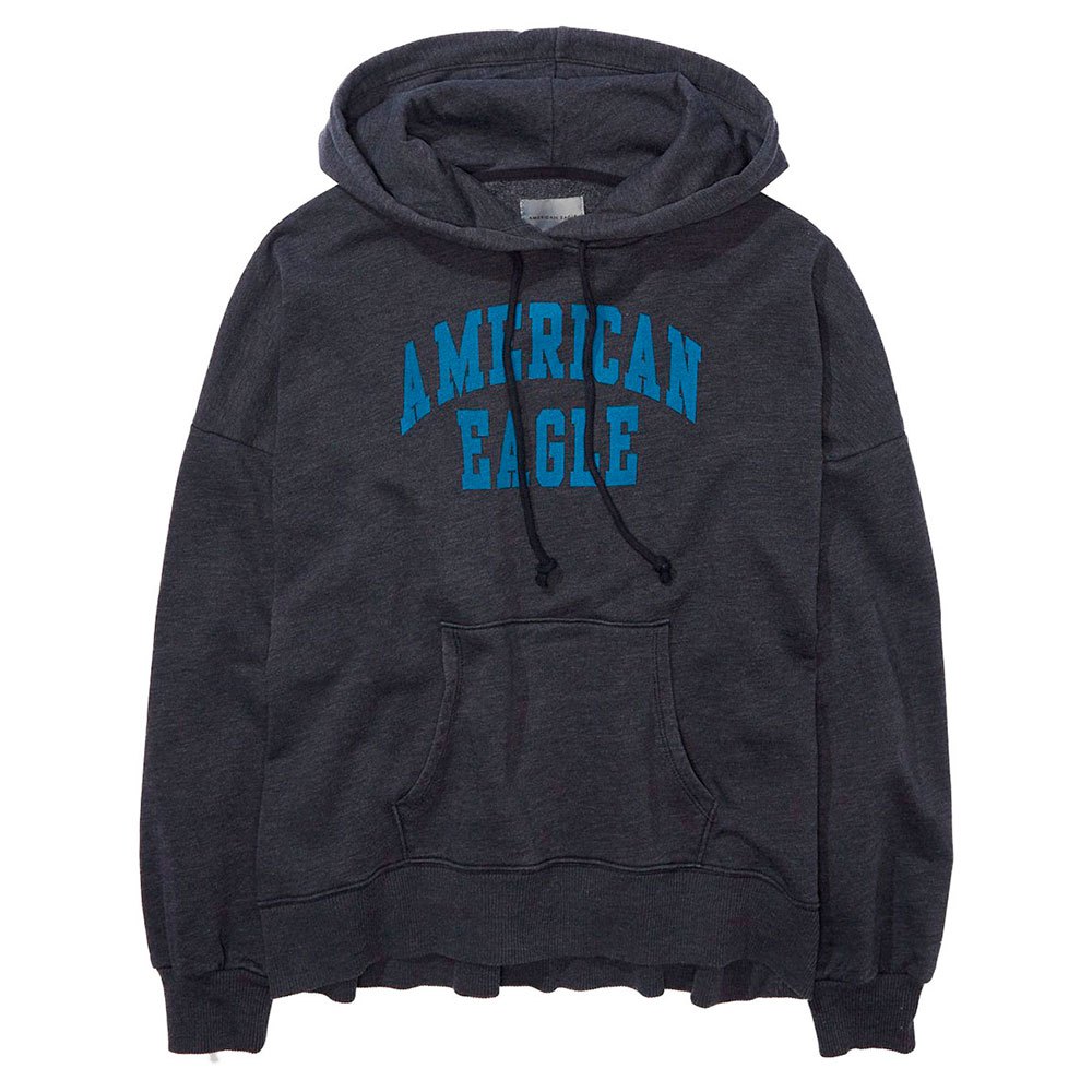 American Eagle Graphic High-low Kapuzenpullover XS Washed Black günstig online kaufen