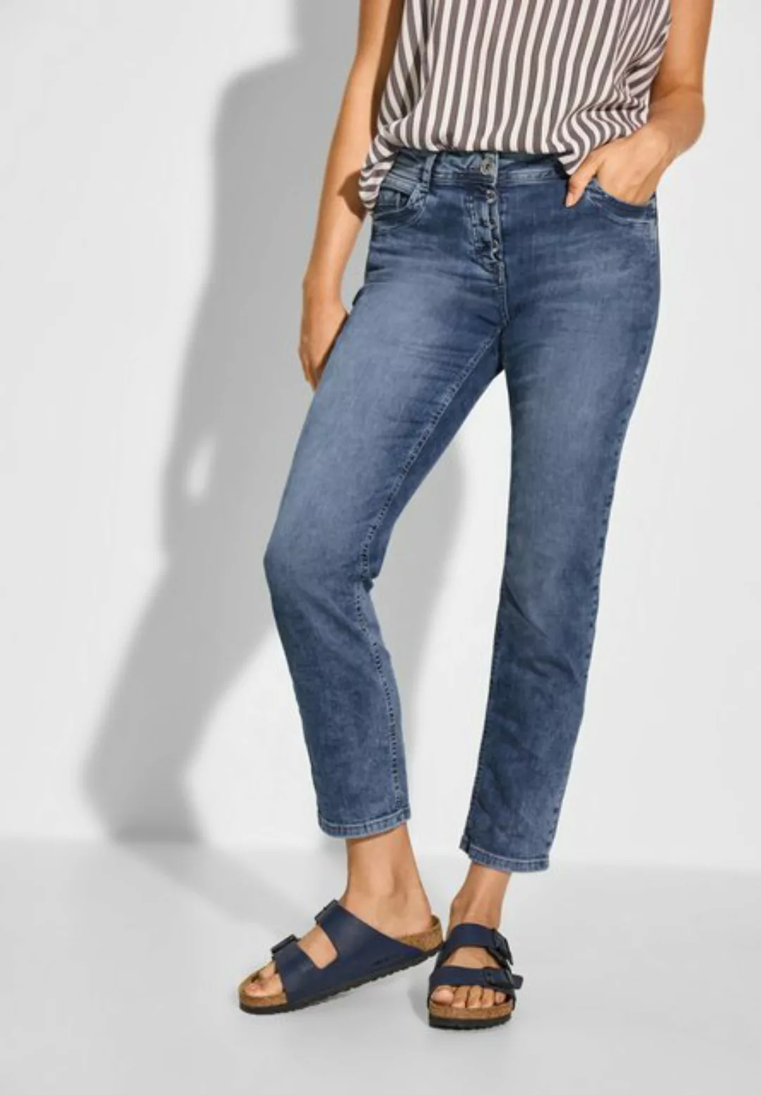 Cecil Bequeme Jeans in mittelblauer Waschung günstig online kaufen