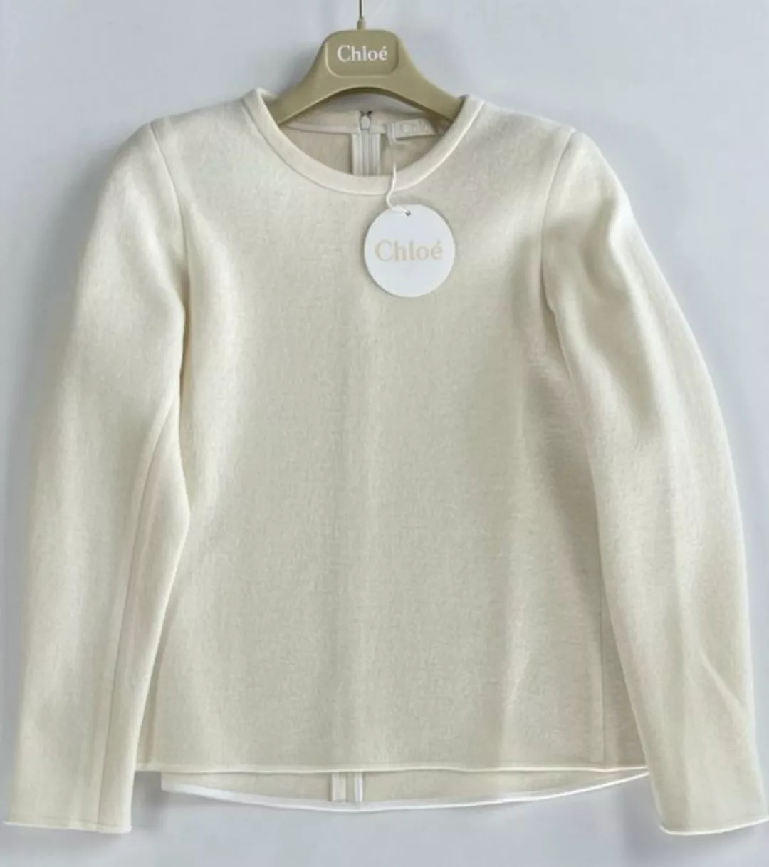 Chloé Strickpullover Chloé Women's Iconic Crewneck Washed Wool Jersey Zip P günstig online kaufen
