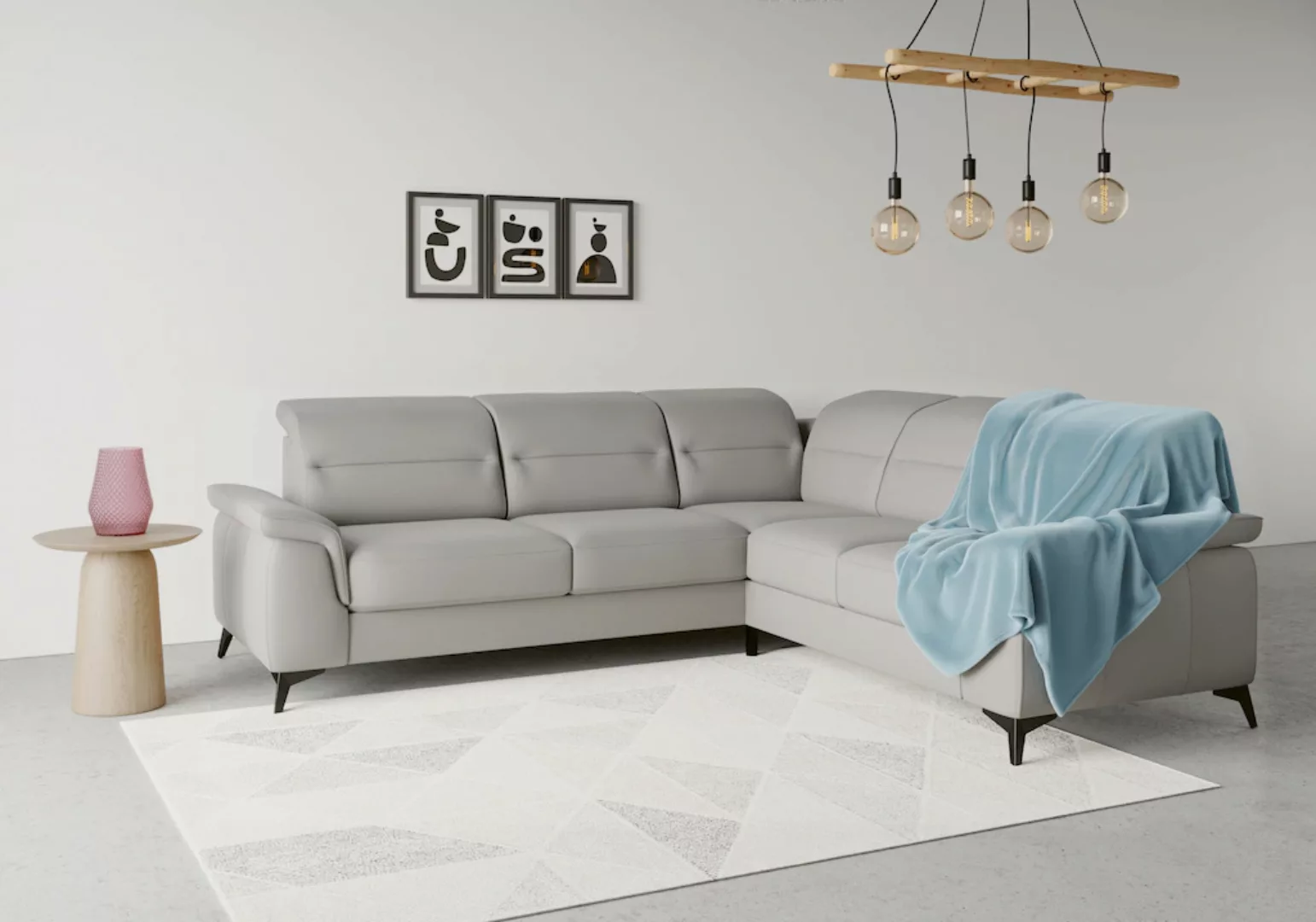 sit&more Ecksofa "Sinatra L-Form", optinal mit Kopfteilverstellung und Armt günstig online kaufen