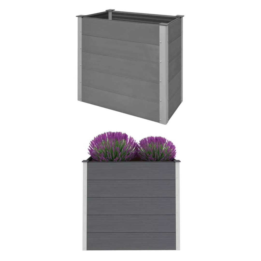 Garten-hochbeet Wpc 100 X 50 X 91 Cm Grau günstig online kaufen