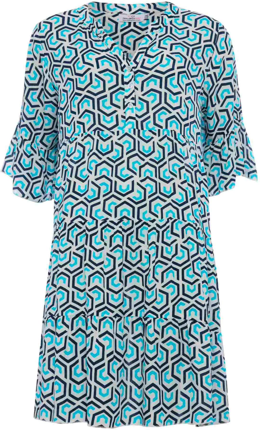 Zwillingsherz Sommerkleid mit grafischem Muster allover günstig online kaufen