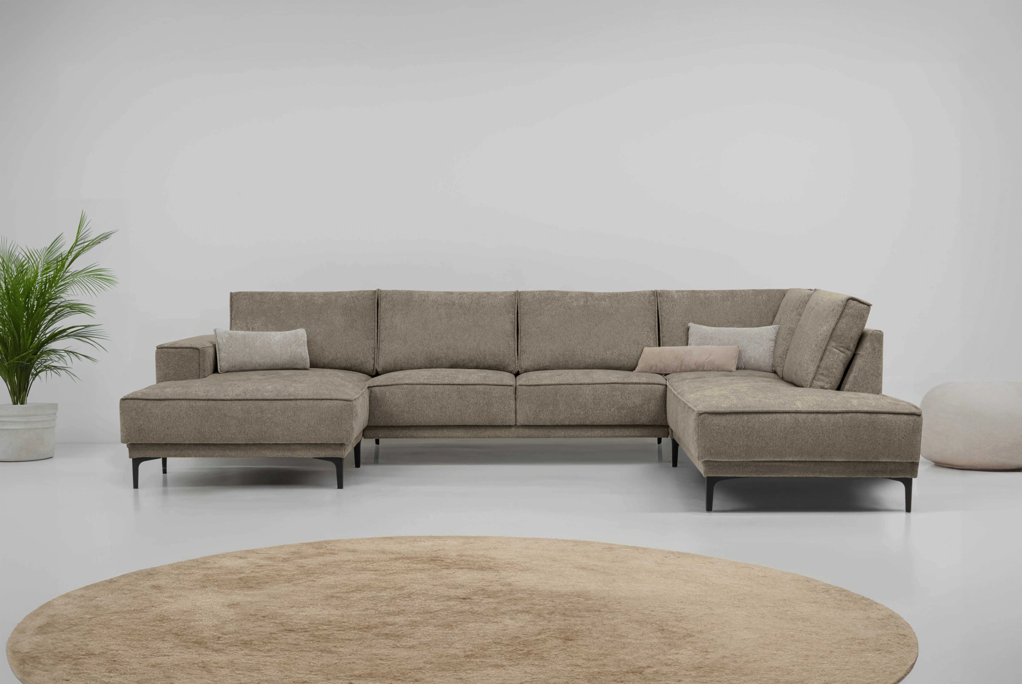 Places of Style Wohnlandschaft "XXL Sofa Oland, Struktur, Flachgewebe, Luxu günstig online kaufen