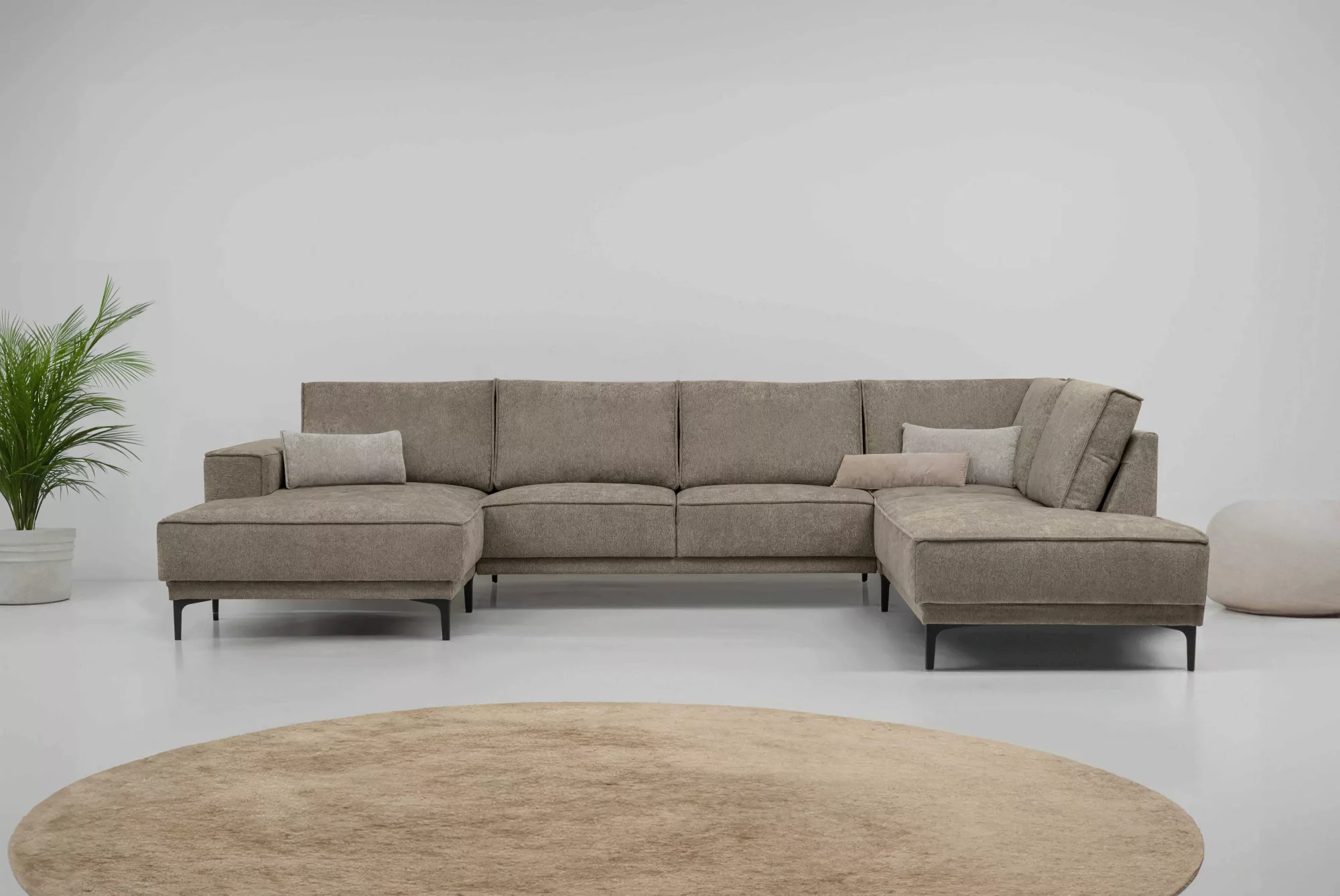 Places of Style Wohnlandschaft "XXL Sofa Oland, Struktur, Flachgewebe, Luxu günstig online kaufen