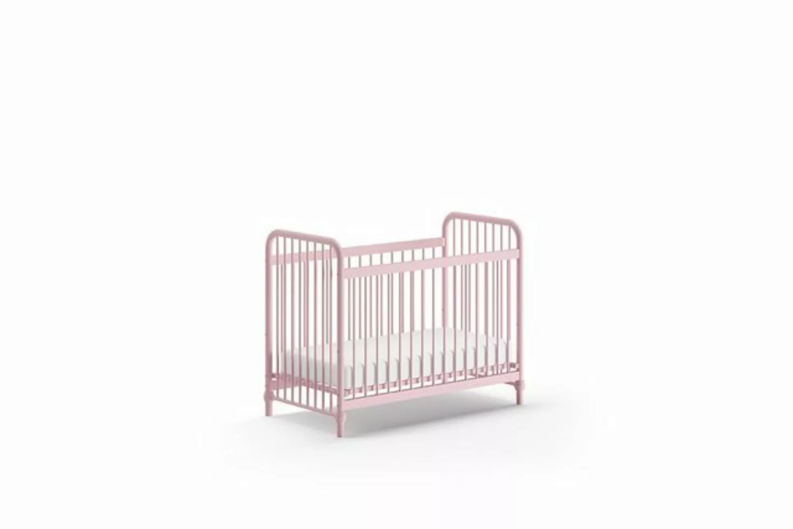 möbelando Babybett BRONXX, aus Metall in Pink matt. Abmessungen (BxHxT) 130 günstig online kaufen