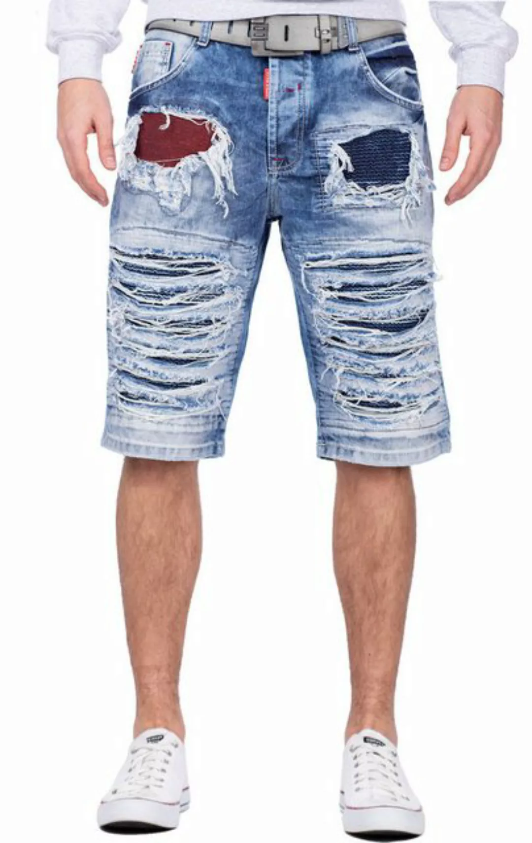 Cipo & Baxx Jeansshorts Kurze Hose BA-CK219 Blue W31 mit Destroyed Effekten günstig online kaufen