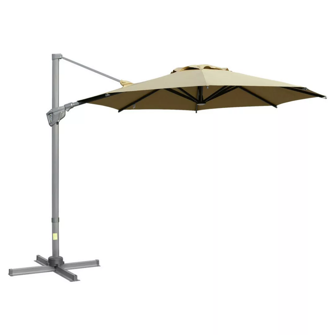 Outsunny Sonnenschirm khaki Aluminium B/H/L: ca. 298x269x298 cm günstig online kaufen