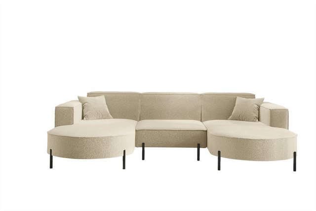 Fun Möbel Wohnlandschaft Sofa U-Form VALENCIA in Stoff, Für Saugroboter gee günstig online kaufen