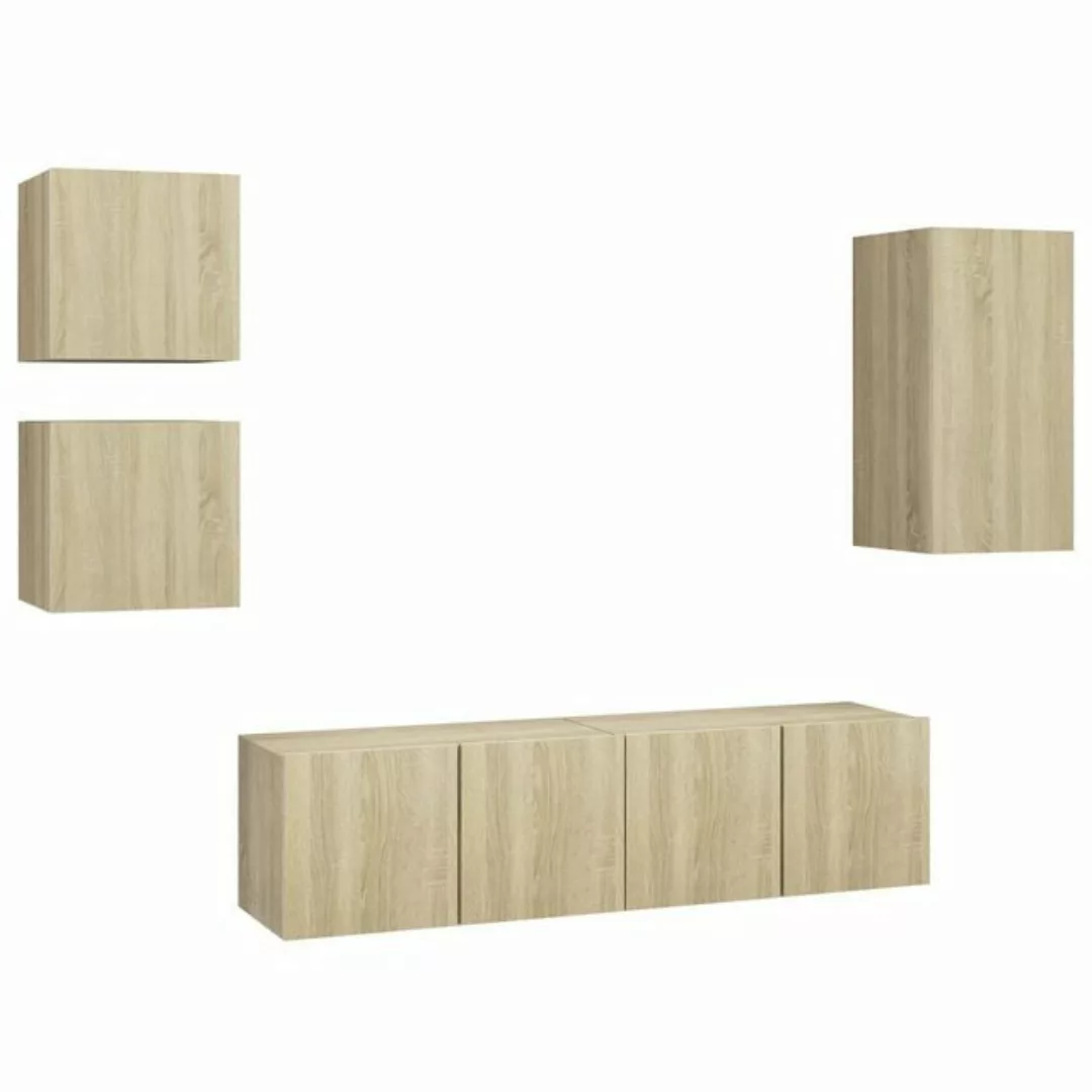 furnicato TV-Schrank 5-tlg. TV-Schrank-Set Sonoma-Eiche Holzwerkstoff (1-St günstig online kaufen