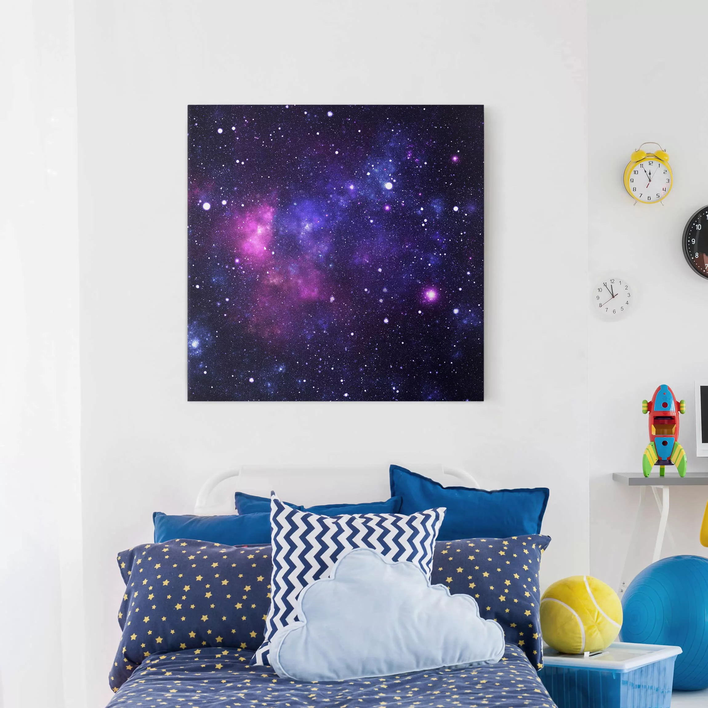 Leinwandbild Kinderzimmer - Quadrat Galaxie günstig online kaufen