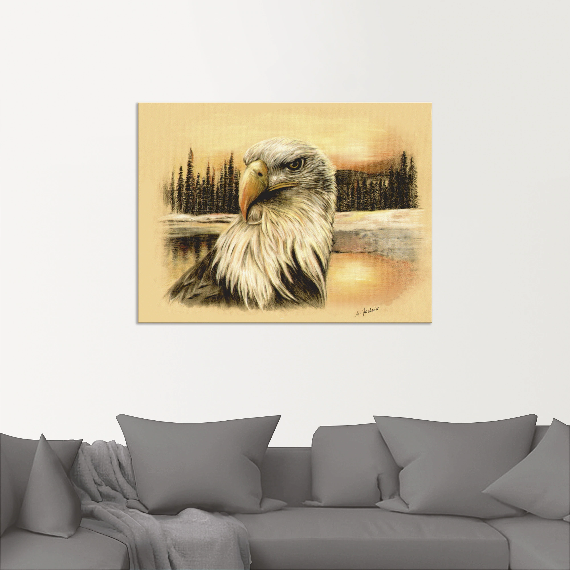 Artland Wandbild "Weißkopfseeadler handgemalt", Vögel, (1 St.), als Alubild günstig online kaufen