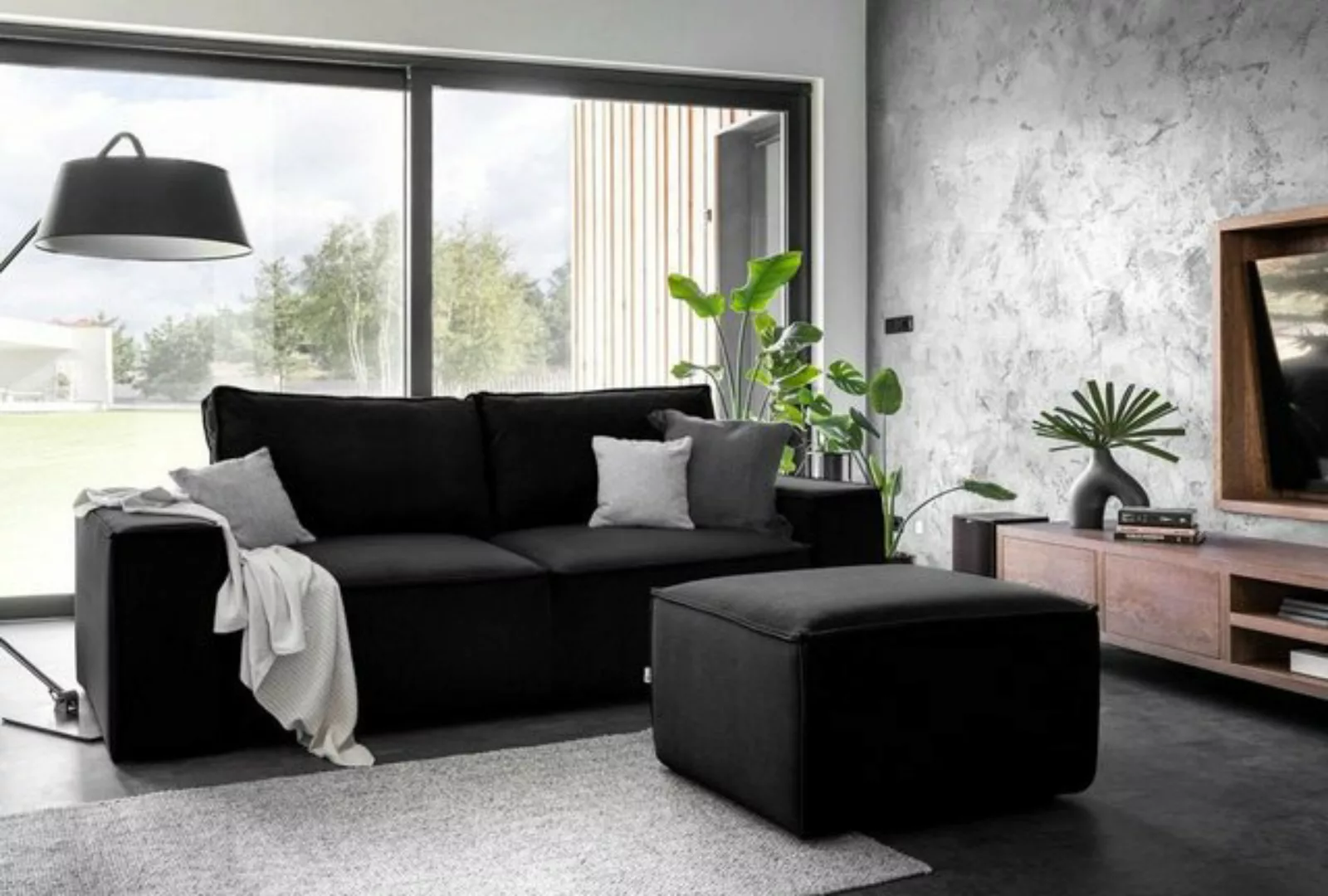 Luxusbetten24 Sofa Designer 2er Sofa Solaris, mit Stauraum und Schlaffunkti günstig online kaufen