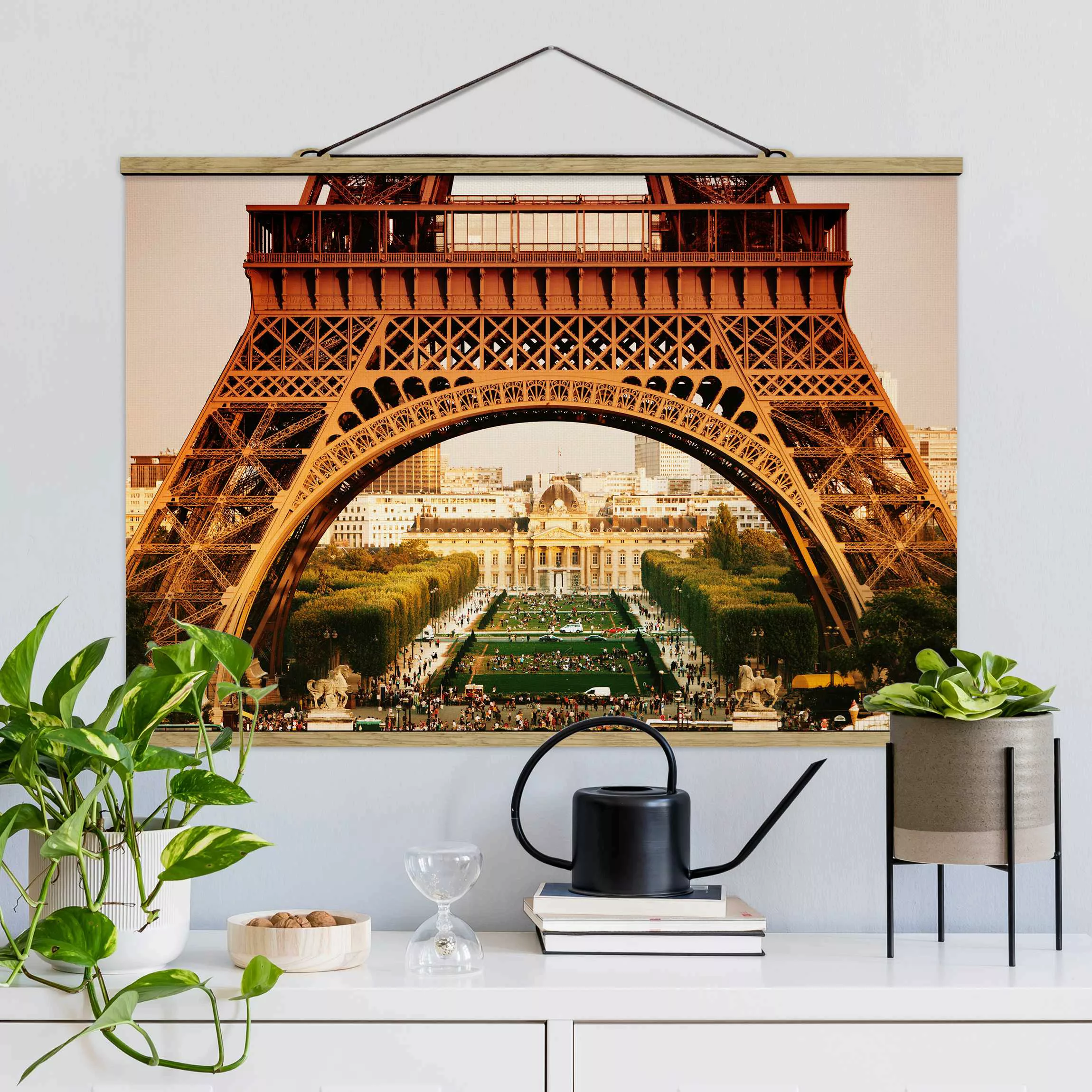 Stoffbild Architektur mit Posterleisten - Querformat Französischer Ausblick günstig online kaufen