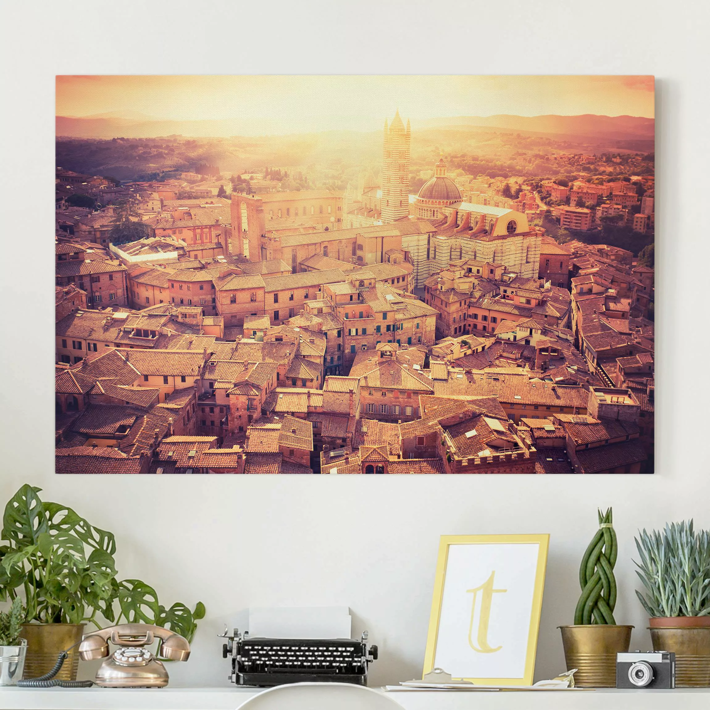 Leinwandbild Architektur & Skyline - Querformat Fiery Siena günstig online kaufen