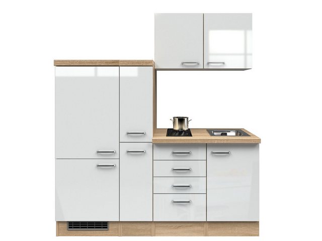 Flex-Well Spülenunterschrank Singleküche mit E-Geräten - 190 cm breit - Hoc günstig online kaufen