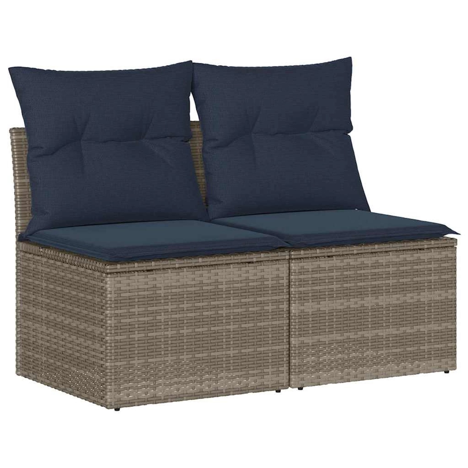 vidaXL 2-Tlg Garten-Sofagarnitur mit Kissen Grau Poly Rattan Akazie 3325247 günstig online kaufen