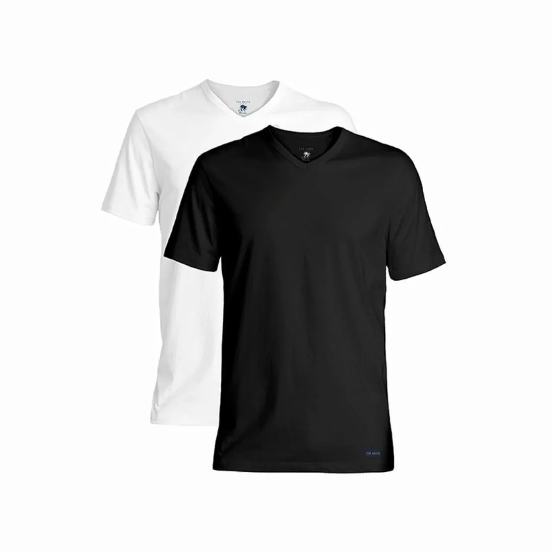 TED BAKER Herren T-Shirt 2er Pack - V-Ausschnitt, Kurzarm, Modal Schwarz/We günstig online kaufen