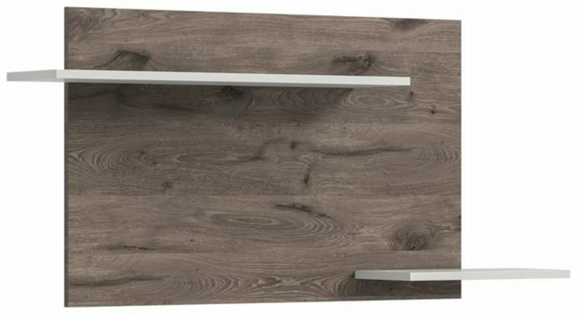 xonox.home Holzbett Wandboard Falcona, braun / hellgrau, mit Ablagen günstig online kaufen