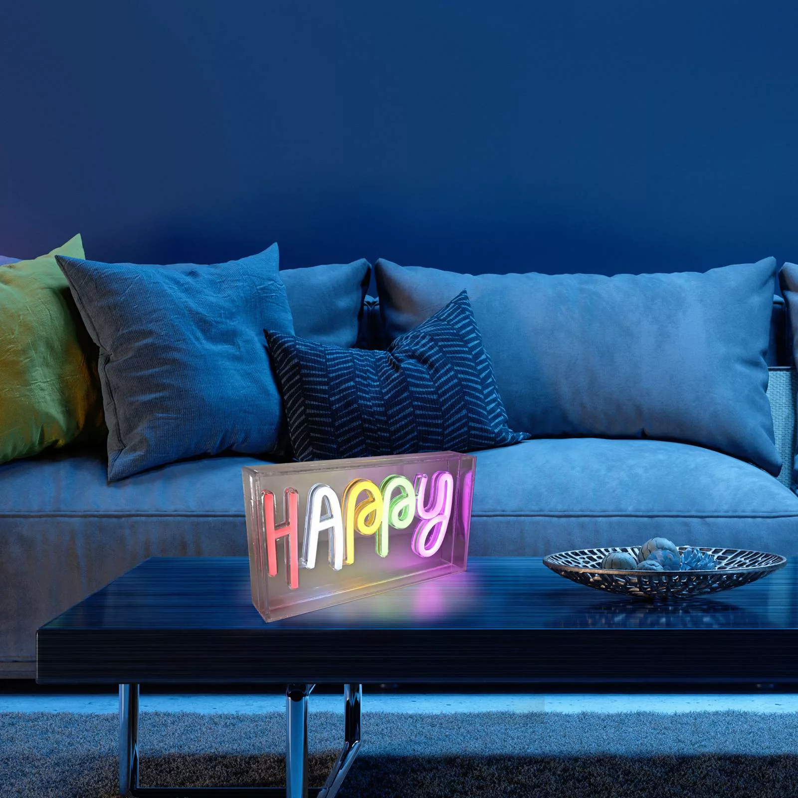 LED-Tischleuchte Neon Happy, USB günstig online kaufen