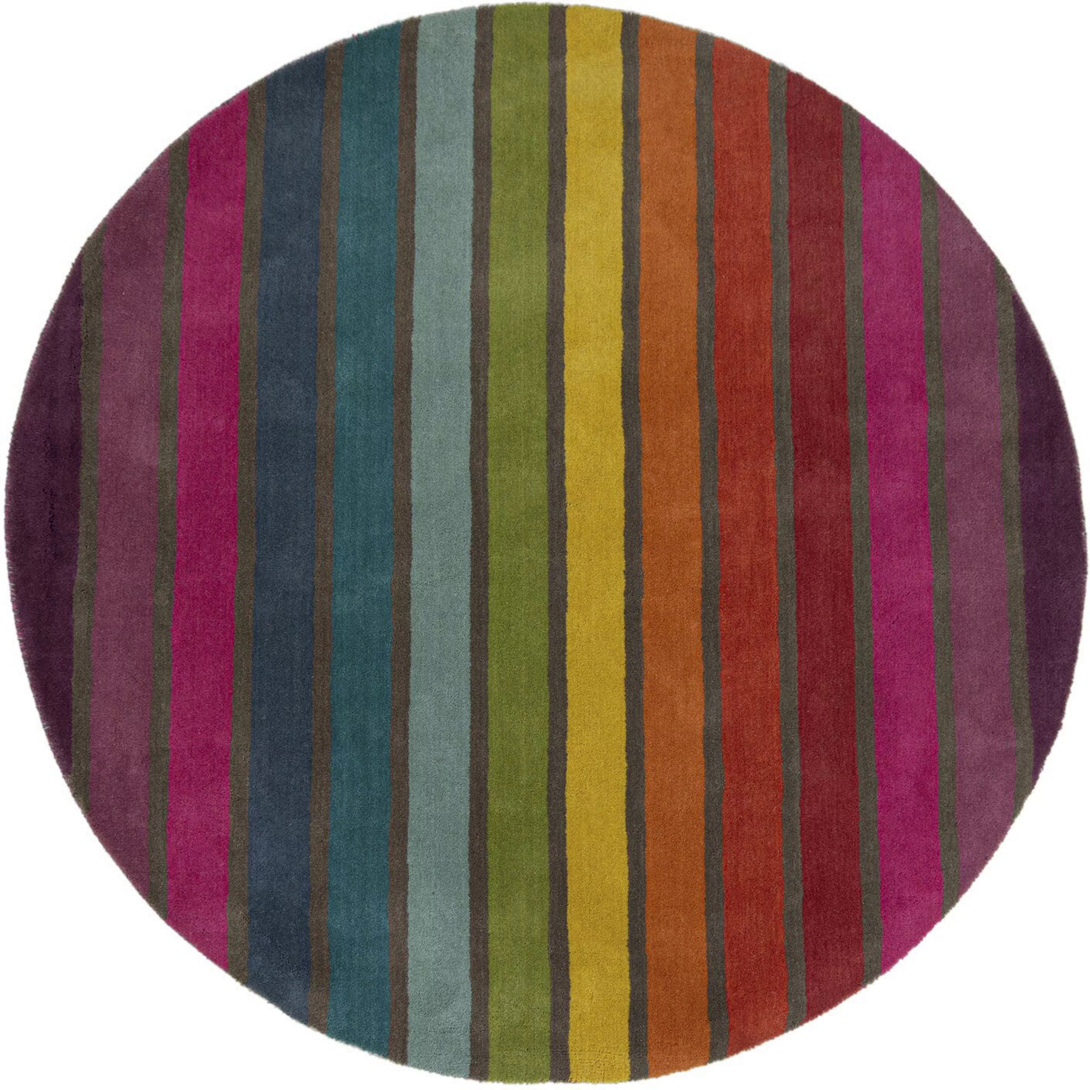 FLAIR RUGS Wollteppich »Candy«, rund, 10 mm Höhe, aus 100% Wolle, Design mi günstig online kaufen