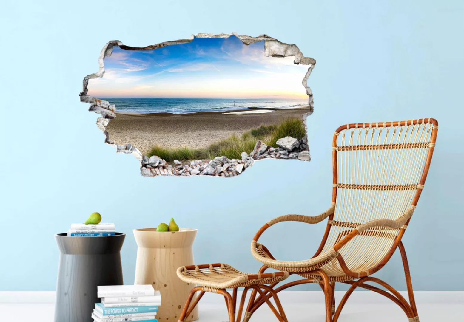 Wall-Art Wandtattoo "Strandpanorama Urlaub am Meer" günstig online kaufen