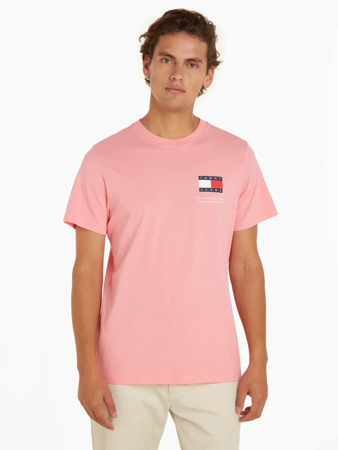 Tommy Jeans T-Shirt TJM SLIM ESSENTIAL FLAG TEE EXT mit Rundhalsausschnitt günstig online kaufen