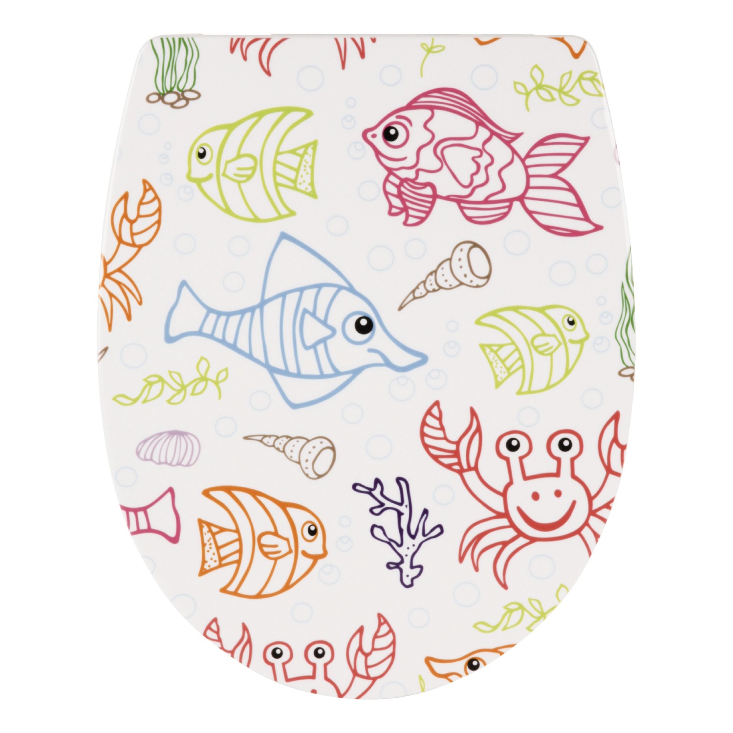 Sitzplatz WC-Sitz Motiv Happy Fishes mit Absenkautomatik günstig online kaufen