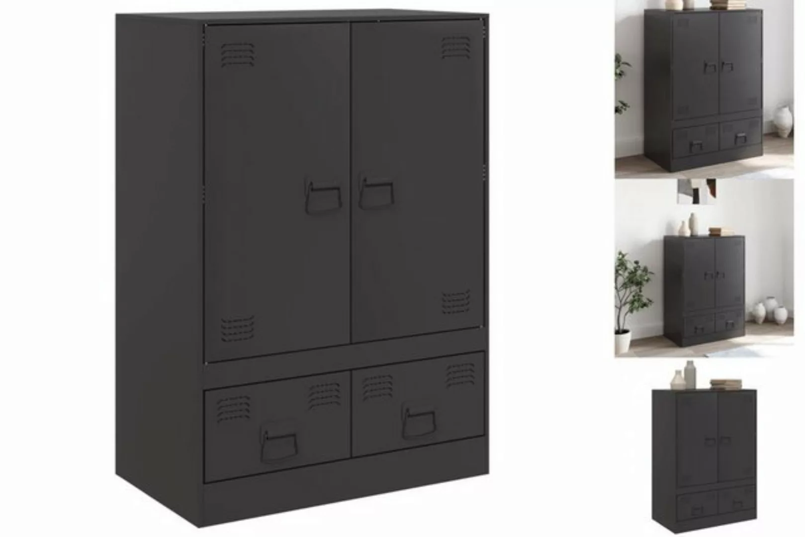 vidaXL Mehrzweckschrank Highboard Schwarz 67x39x95 cm Stahl günstig online kaufen