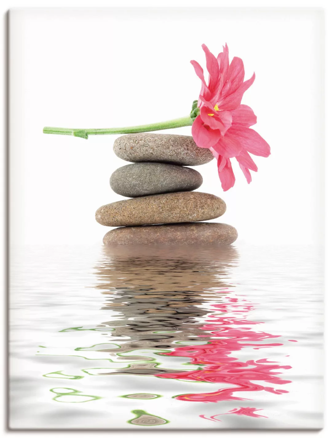 Artland Wandbild »Zen Spa Steine mit Blumen I«, Zen, (1 St.), als Leinwandb günstig online kaufen