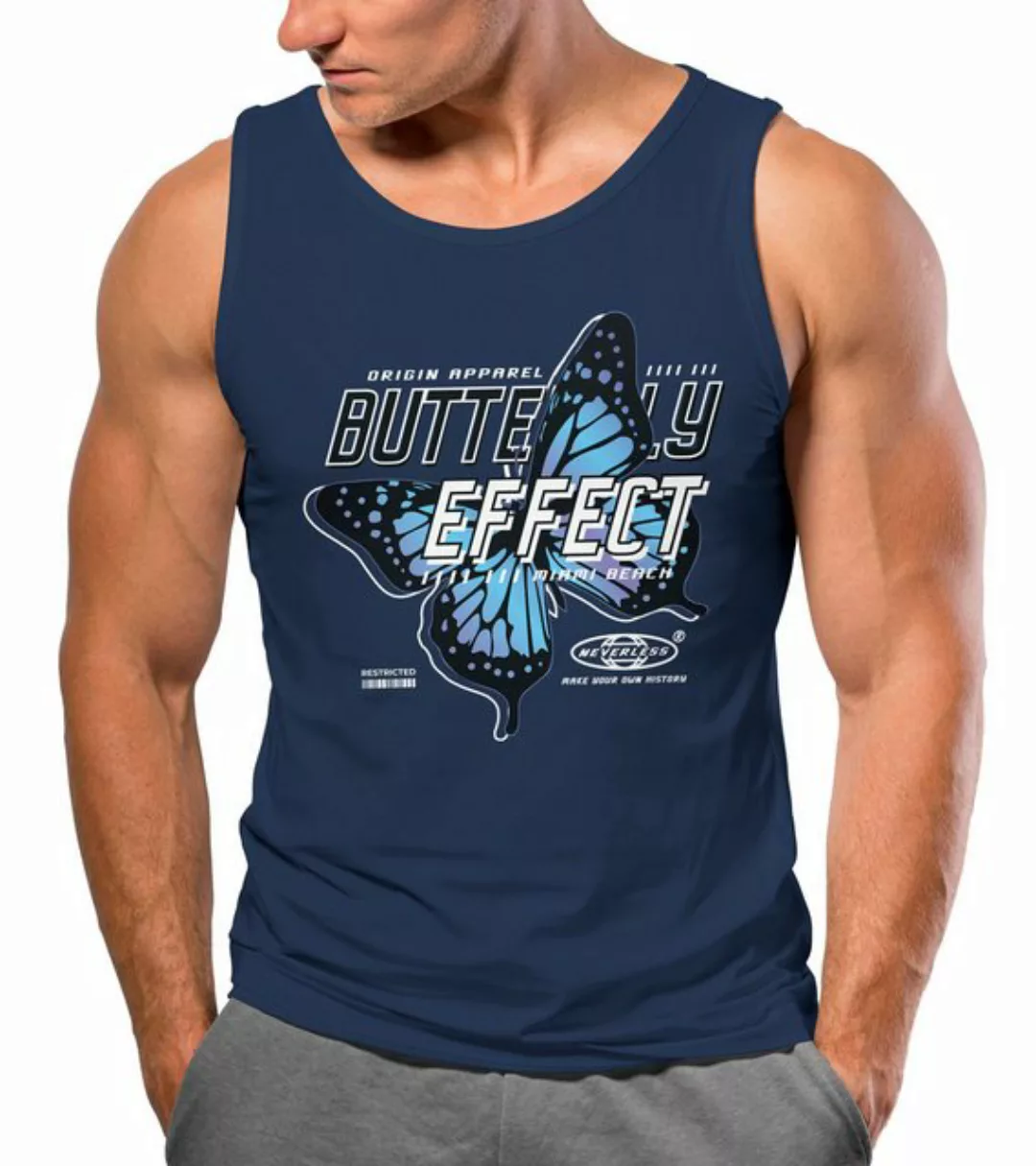 Neverless Tanktop Herren Tank-Top Bedruckt Schriftzug Butterfly Effect Schm günstig online kaufen